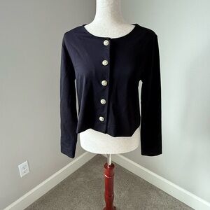 Ann Taylor Black Button-Down Shirt